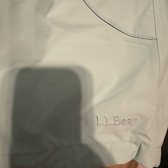 LL Bean aqua women’s rain jacket with hood size large - Picture 2 of 3